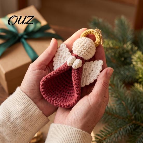 Handmade Christmas Hanging Angel Ornament Crochet Kit, DIY Charm Craft Home Decor Ornaments Decorations for Tree Party Projects