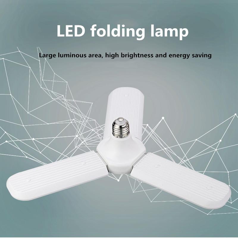 Светодиодная складная лампа для гаража E27 с винтовым цоколем, широким диапазоном напряжения, высокой мощностью, высокой яркостью и постоянным током, лампа-летающая тарелка