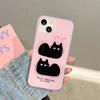 Cartoon Black Cat IMD TPU Soft Silicone Case For iPhone 11 12 13 14 Pro Max 13ProMax Transparent Back Cover