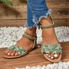 Summer Women's Flip-flops  Women's Comfortable Casual Beach  Low Heel  Flowers Elegant Open-toed Flat Sandals