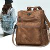 Vintage Soft Leather Backpack Women's Large Capacity Multi-use Shoulder Bag