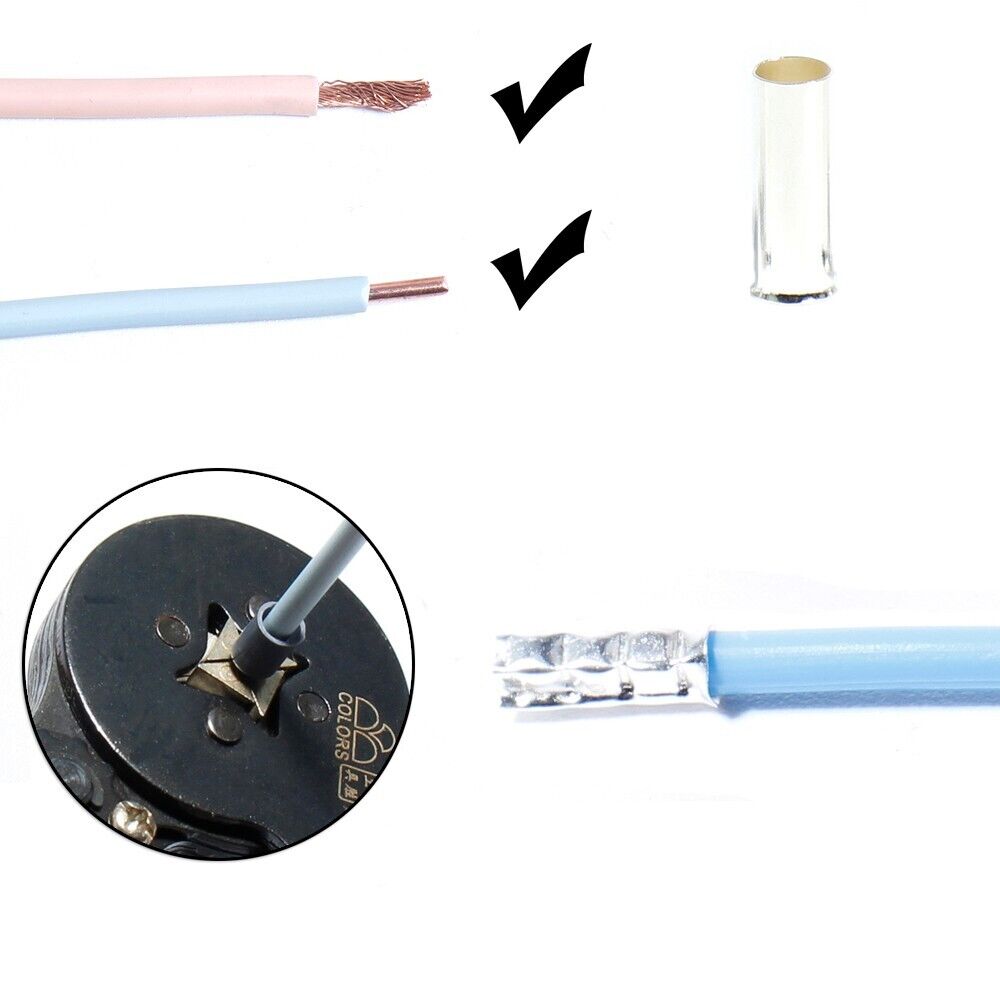 1100 шт. неизолированных медных голых клеммных наконечников для обжимных соединителей