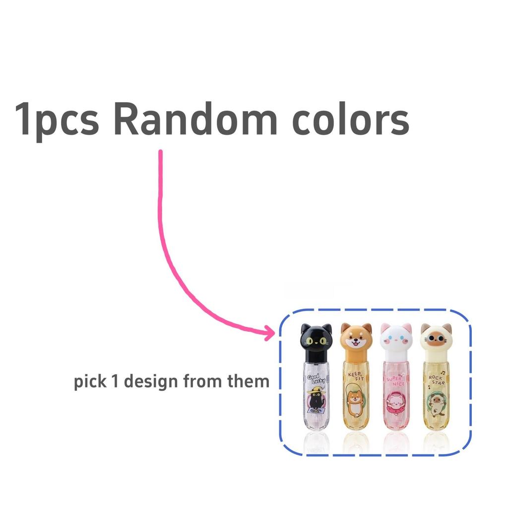 1/4 шт. Милая животная клейкая лента нажимного типа, мультяшный дизайн, мини-портативный размер 5 мм*6 м, в форме ручки, для DIY бумажной работы, искусства