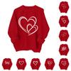 Women's Fashionable Casual Long-Sleeved Valentine's Day Heart Print Pullover Sweatshirt