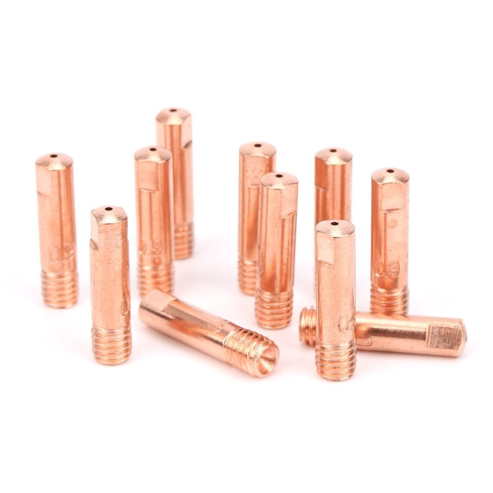 60pcs 0.9mm Diameter Welding Contact Nozzle Copper MIG Welding Torch Tip Metal Fabrication