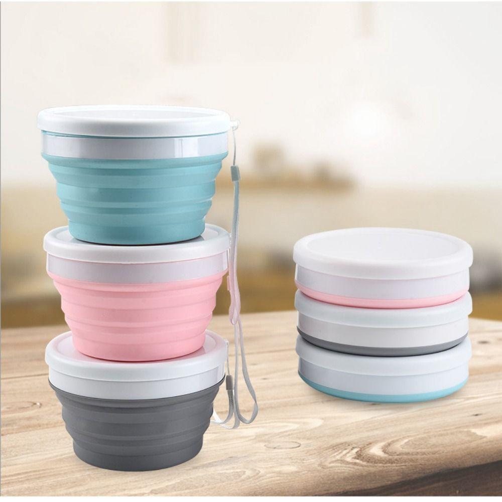 Food Grade Silicone Foldable Bowl Lid Folding Lunch Box Soft Portable Food Container Travel