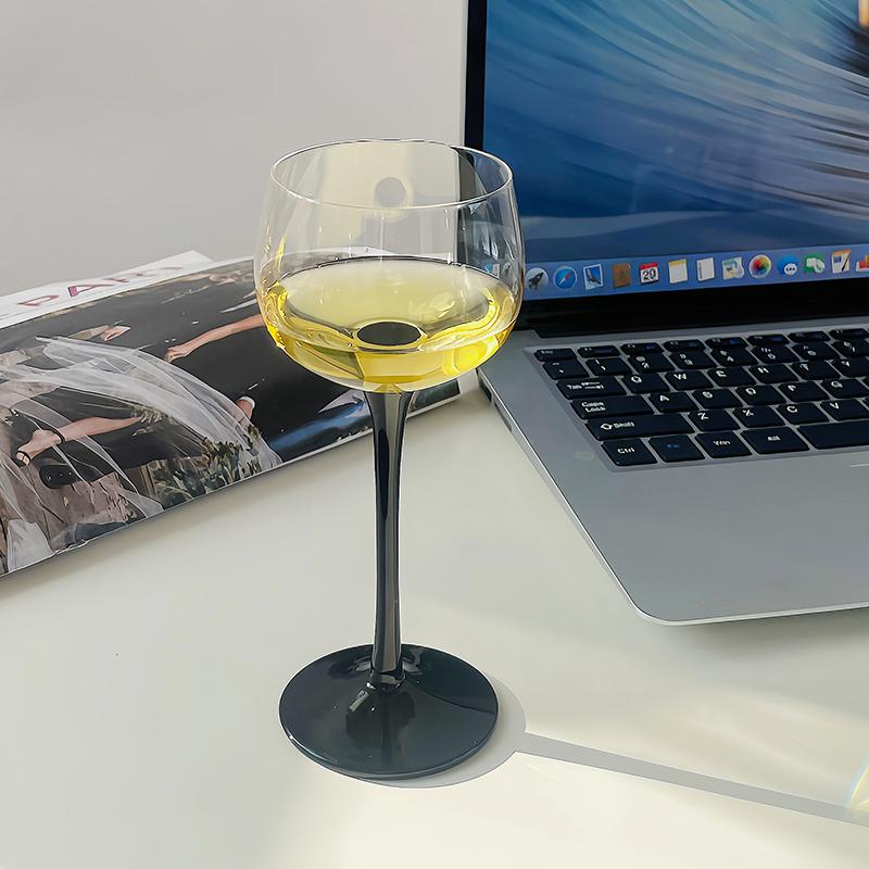 Бокал для коктейля игристого вина, прозрачный/черный, стеклянная посуда с длинной ручкой, винтажный стиль, стаканы для питья