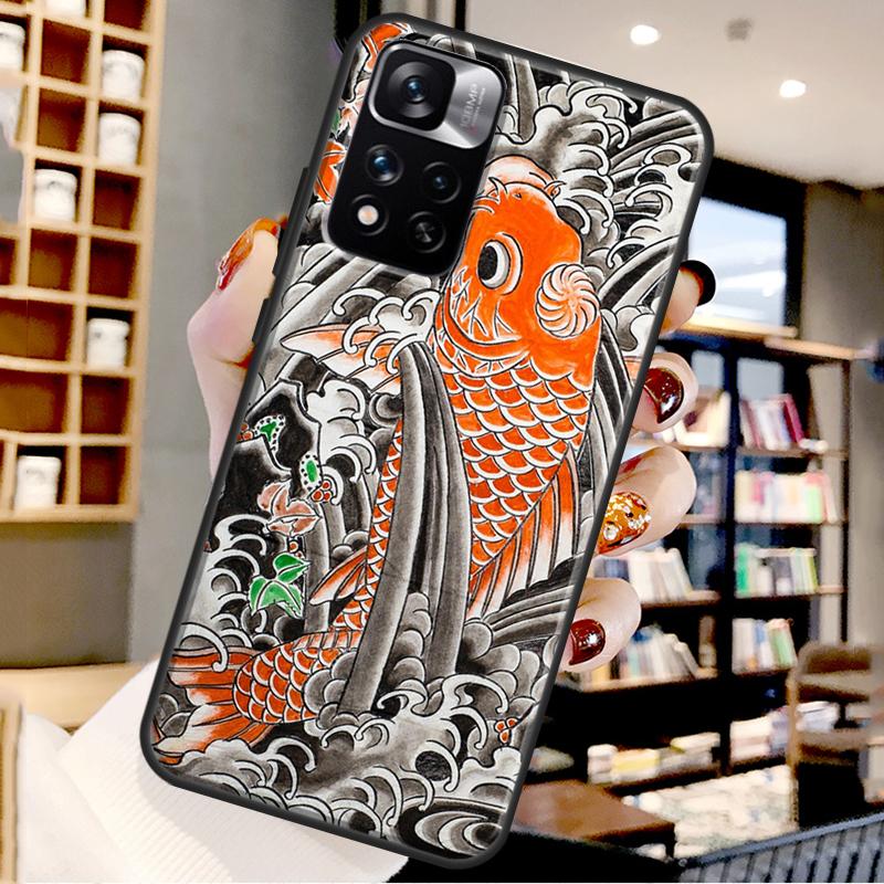 Японский чехол с карпом Кои для Xiaomi Redmi Note 12 11 10 9 8 Pro Note 12S 11S 10S 9S Чехол для Redmi 9 10 12 C