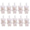 10Pcs Stuffed Little Bear Plush Toy Cartoon Animal Bear Plush Dolls White Bear Plush Keychain  Kids
