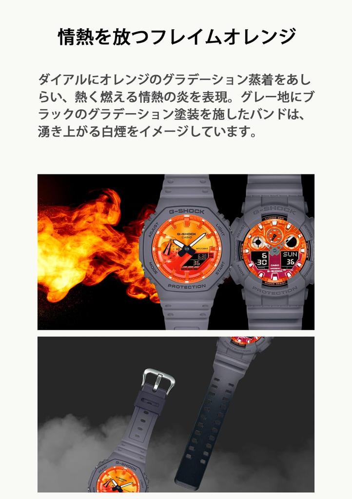 Watch Inside Series Gray [Casio] G-Shock []Flame GA-2100FL-8AJF Men's
