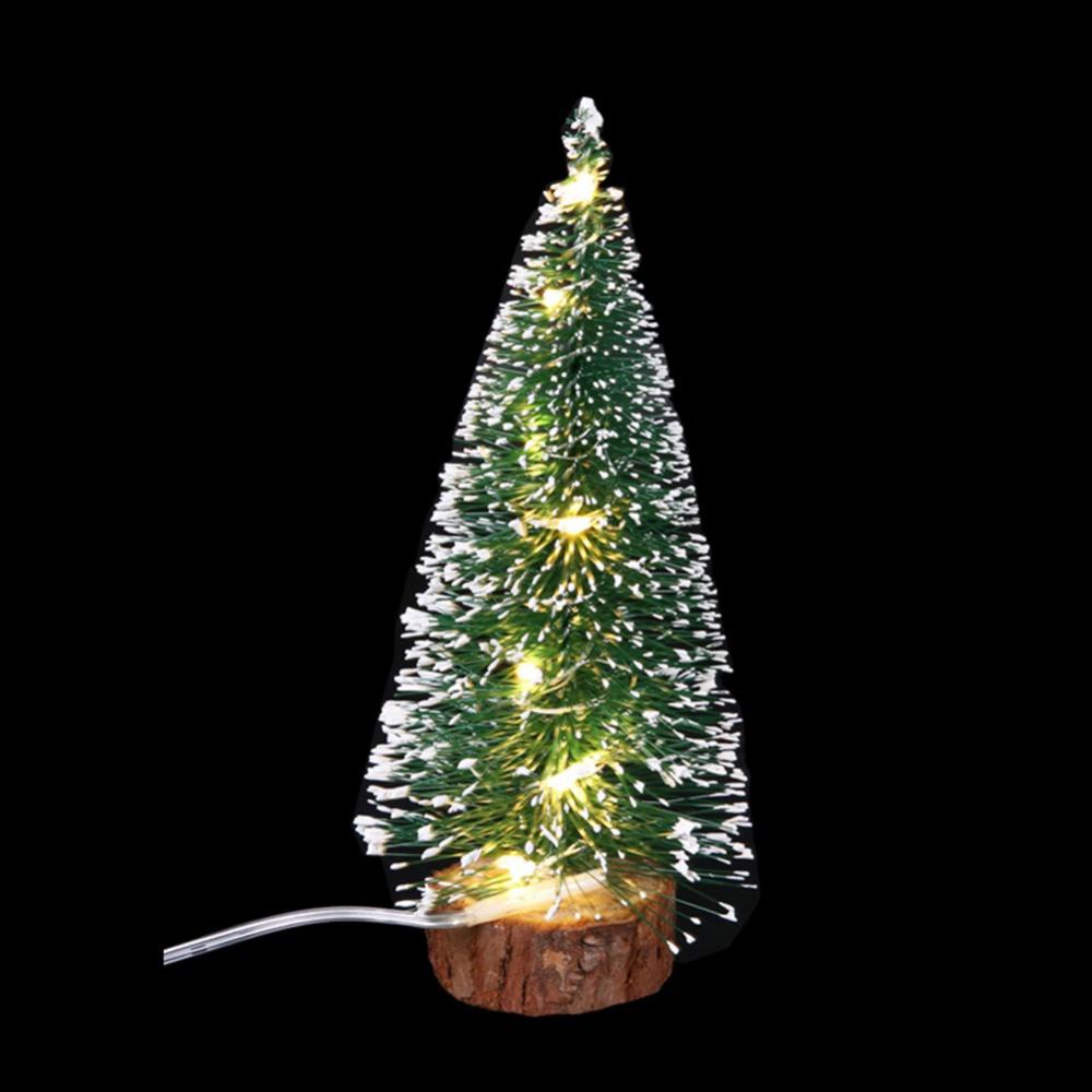 20/30cm Mini Small Pine Needle Tree Warming Light Led Light Christmas Tree Family Gathering Table Decoration DIY Crafts