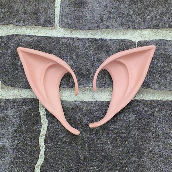 1 Pair Halloween Party Elven Elf Ears Pointed Anime Fairy Cospaly Costumes Vampire Soft Christmas Party Mask