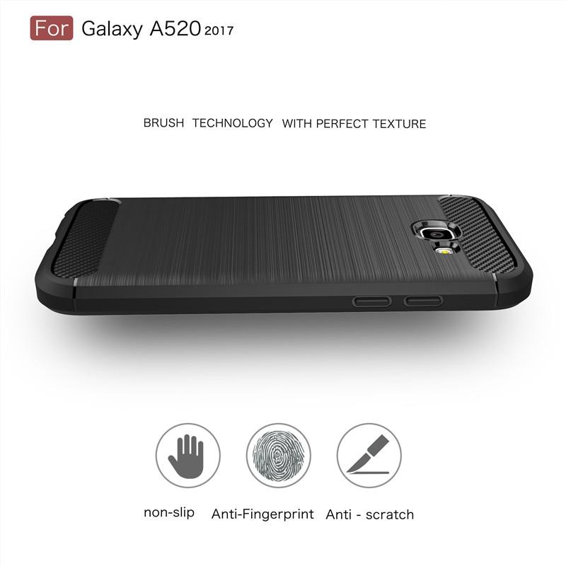 Чехол для Samsung Galaxy A5 2017 A520, мягкий противоударный силиконовый чехол из углеродного волокна из ТПУ для Samsung A5 2017, чехол A520