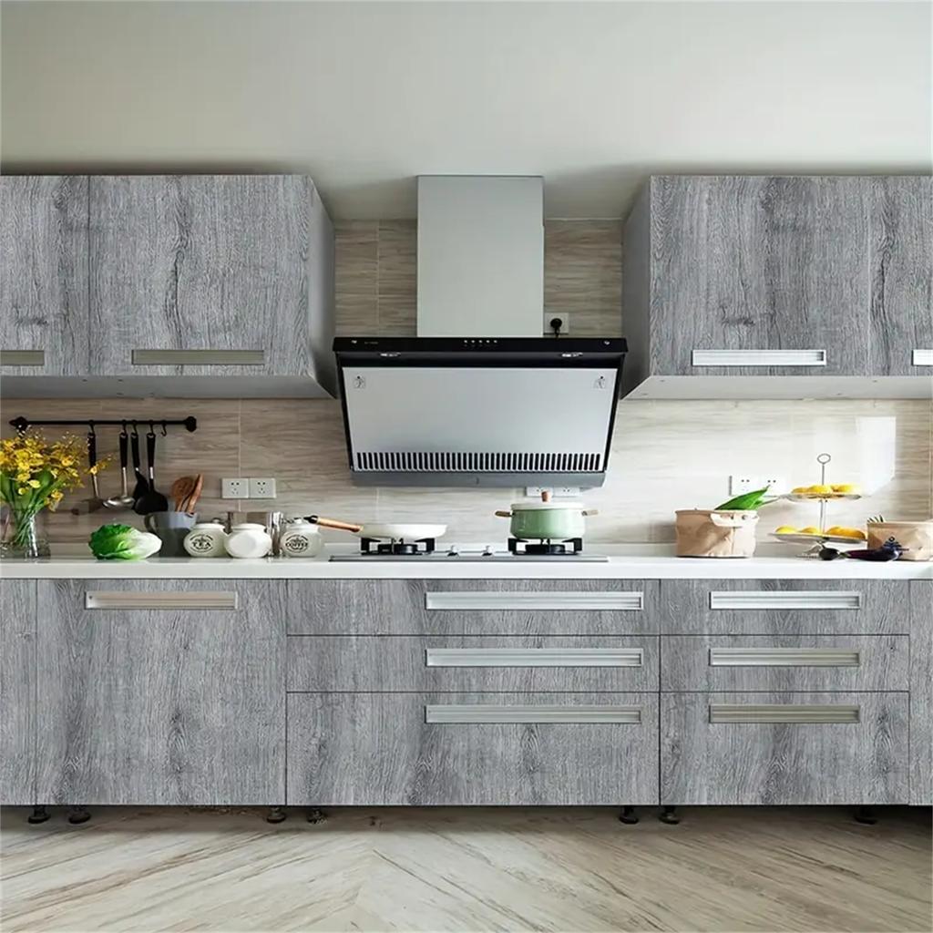 6M Waterproof Self Adhesive Vinyl Wallpapers Roll Furniture Cabinets PVC Decorative Film Wood Grain Stickers for DIY Home Decor