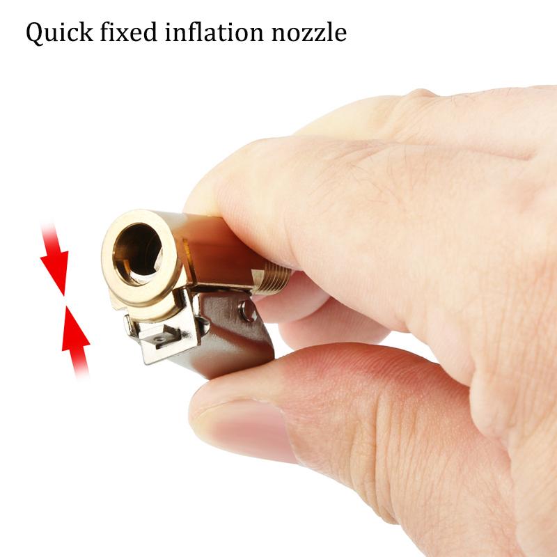 Car Auto Brass 8mm Tyre Wheel Tire Air Chuck Inflator Pump Valve Clip Clamp Connector Adapter Car Accessories For Compressor Stem Caps1