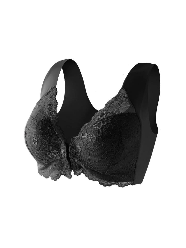 Кружевной бюстгальтер для кормления Shein с застежкой спереди - Поддерживающий, Фиксированные чашки, Собирающий дизайн