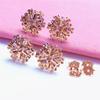 Серьги-пусеты Starryfu из розового золота 585 пробы с русскими снежинками, сверкающие женские в корейском стиле из пурпурного золота