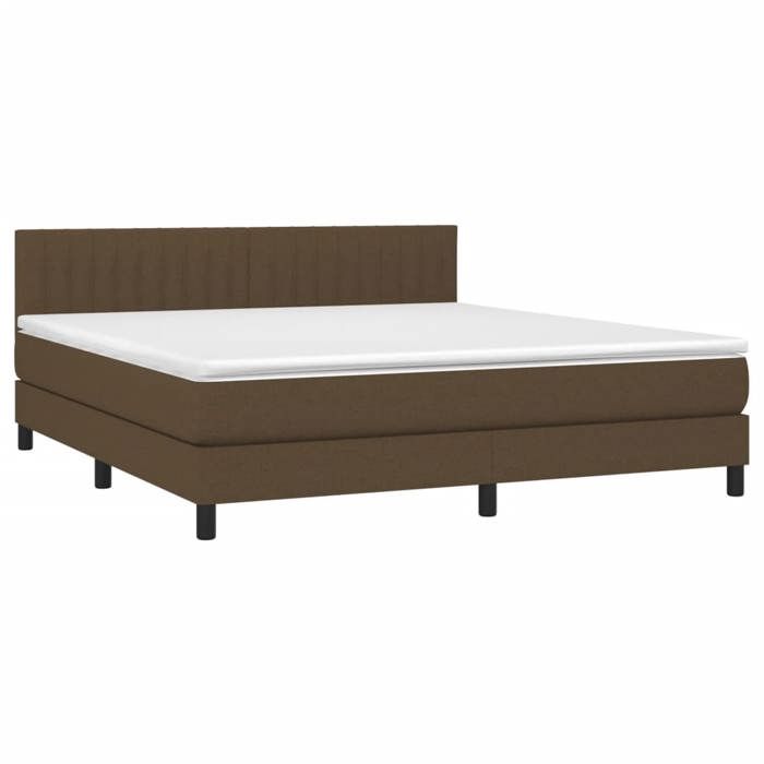 Maison Exclusive - Sommier à lattes de lit matelas et LED Marron foncé 160x200 cm