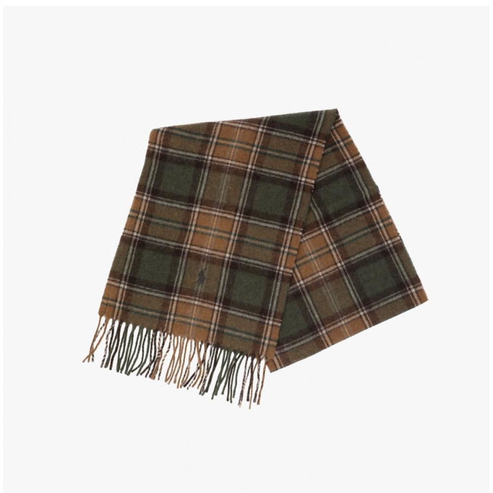 Polo Ralph Lauren Pony Plaid Check Fringe Muffler Pc0999 241