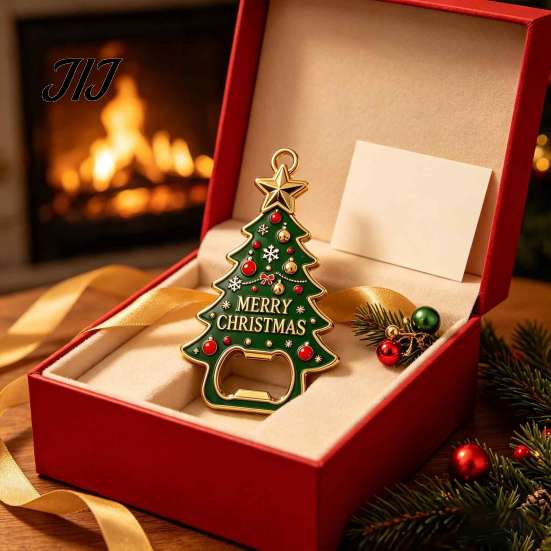 Holiday Party Favors Christmas Tree Bottle Opener, Magnetic Refrigerator Magnet, Heavy Duty Souvenirs for Friends Metal Beer Opener Kitchen,