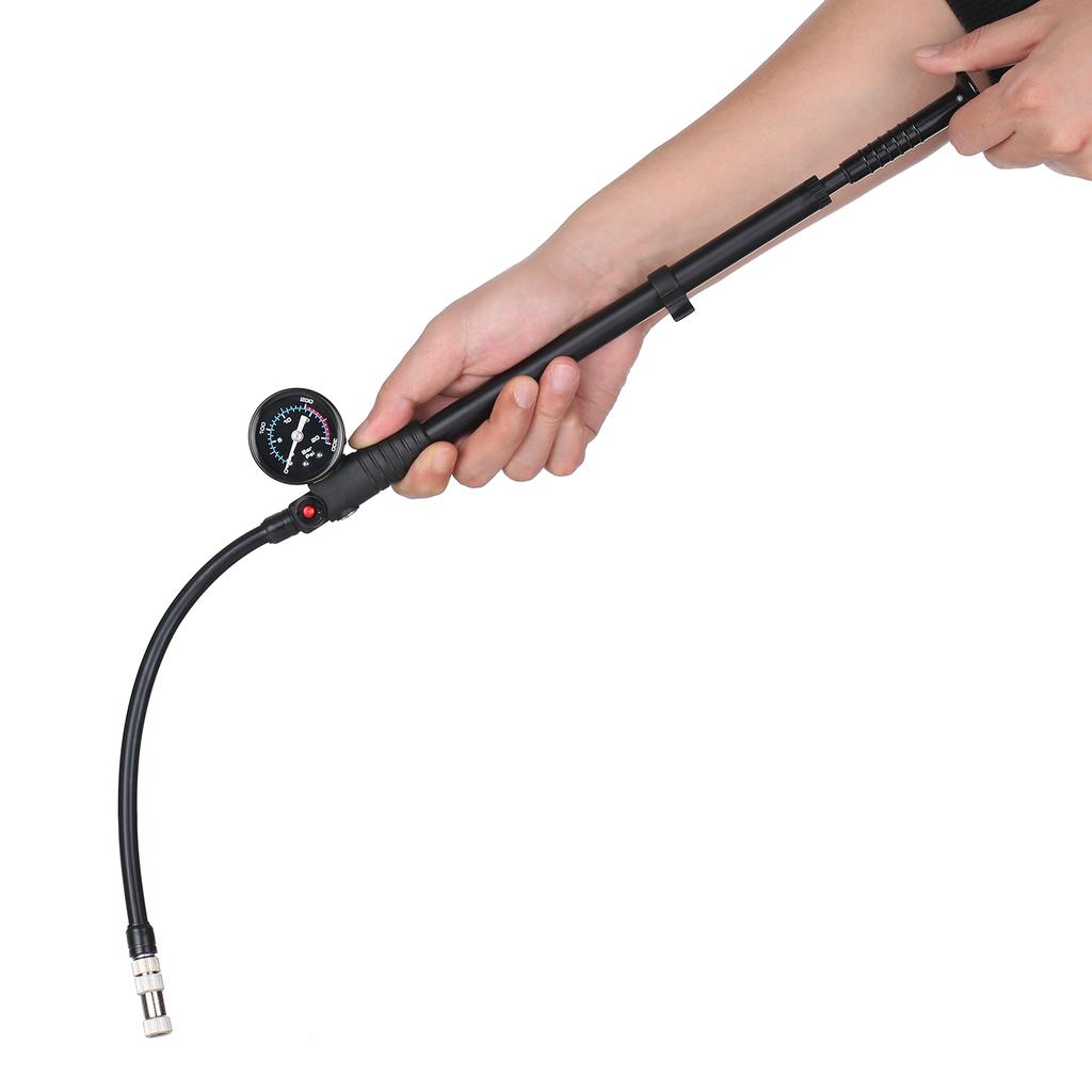 Shock Pump High Pressure 300 PSI Air Pump Presta Schrader Valve Mountain Road Bike Pump with Gauge