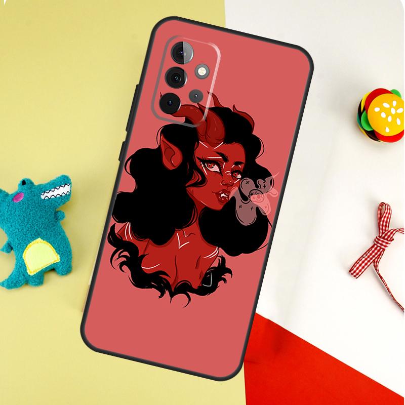 Чехол для телефона Devil Girl Woman для Samsung Galaxy A22 A32 A52 A54 A34 A14 A55 A35 A15 A53 A33 A13 A05 A06 A16