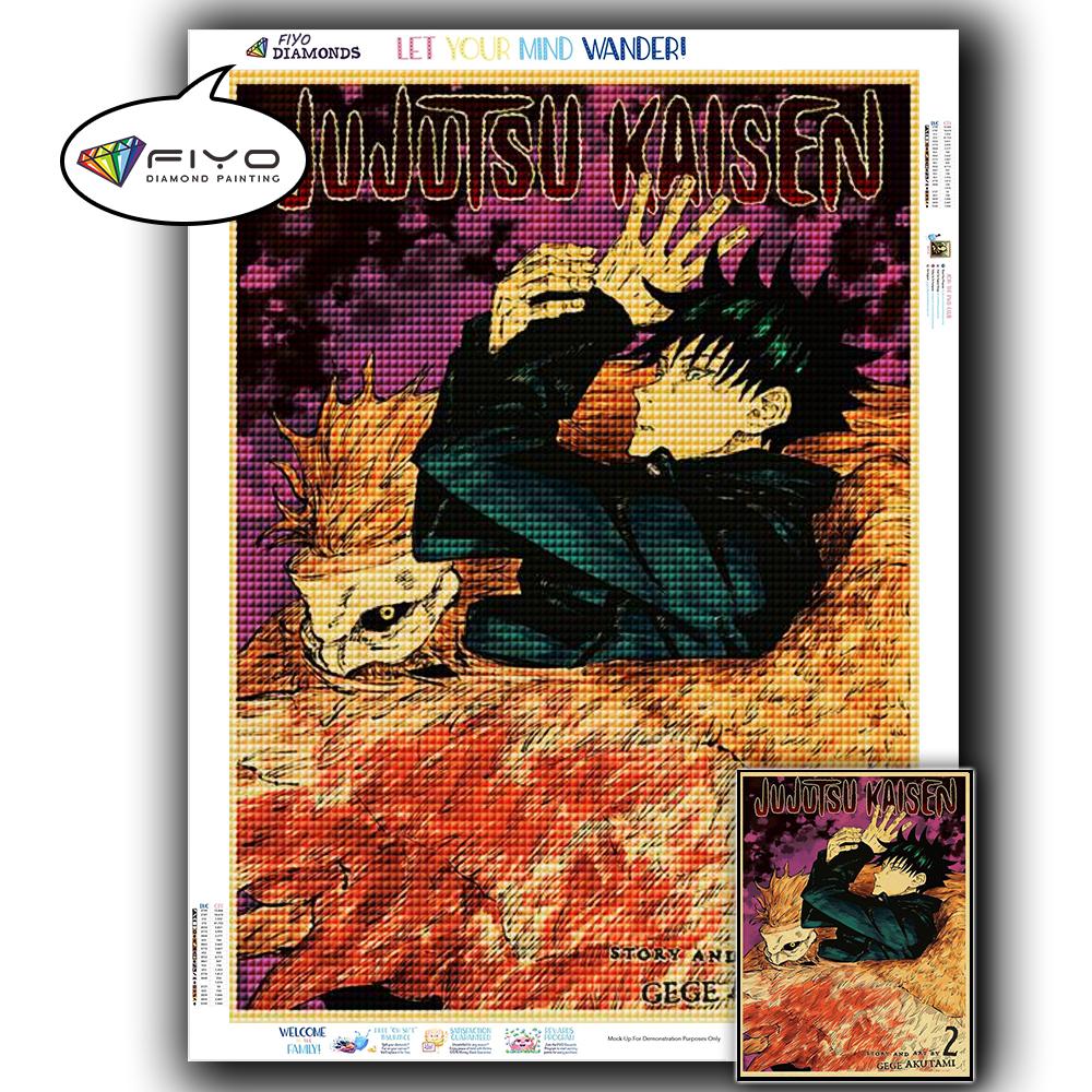 5D DIY Алмазная вышивка Аниме Дзюдзюцу Кайсен Картина Стразы Алмазная живопись Бумага Винтаж Плакат Алмазная мозаика Рукоделие Домашний декор