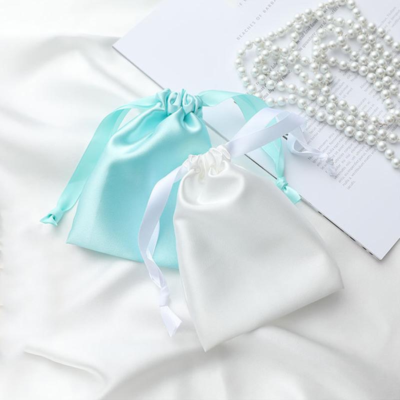 Сумка для ювелирных изделий из искусственного шелка, упаковочные мешочки, сумки на шнурке, подарочная сумка для конфет, свадебной вечеринки, макияжа