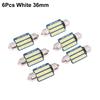 6 шт. Светодиодные лампы C5W Canbus Festoon LED Для освещения салона, купола, багажника, номерного знака автомобиля 12В 300Лм 6500K Белый