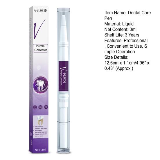 3ml Teeth Whitening Pen Safe Simple Operation Non-irritating Effective Portable Anti-pigmentation Eco-friendly Teeth Whitening Essence Pen for Home