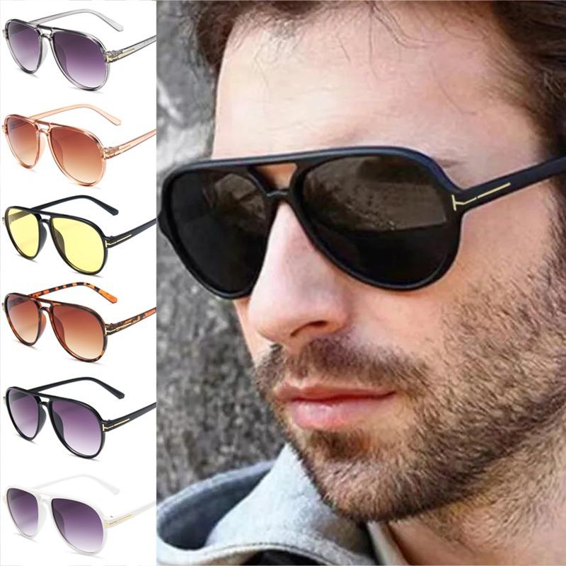 Fashion Double Beam Large Frame Toad Mirror Retro Round Frame T-shaped Sunglasses for Outdoor Outings Sun Glasses