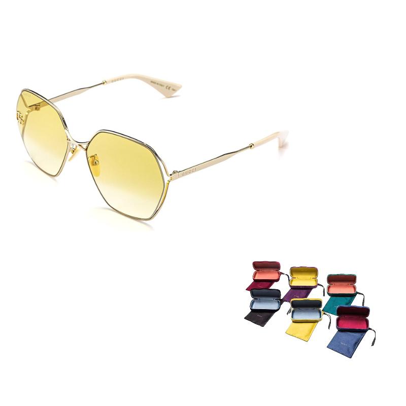 GUCCI Herringbone Series Polygonal Cutout Large Frame Street Photography Sunglasses Irregular Sunglasses Sunglasses Women's Model