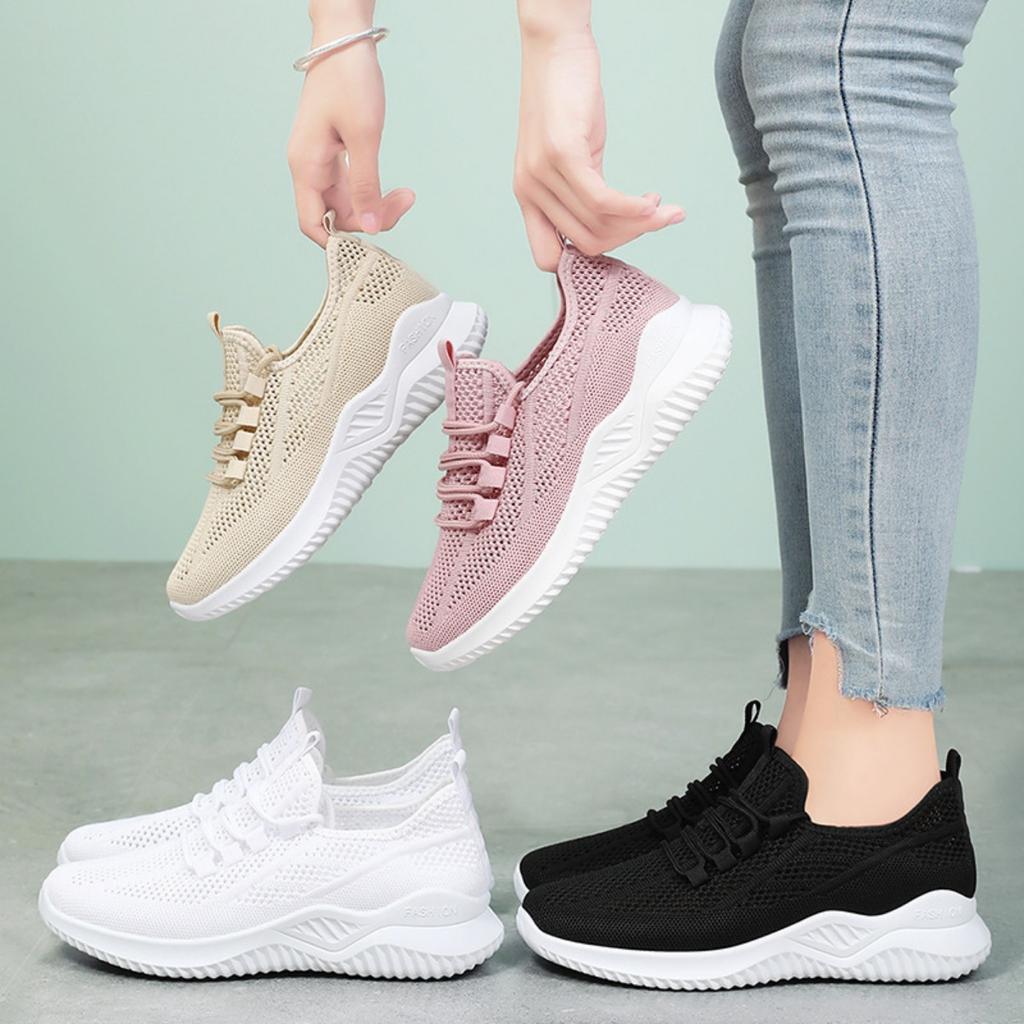 Women's Summer New Single Shoe Lightweight Soft Soled Women's Shoes Mesh Perforated Casual Sports Shoes