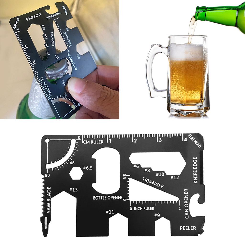 Портативный 15 в 1 инструмент для выживания, кошелек размером с кредитную карту, многофункциональный инструмент из нержавеющей стали для выживания