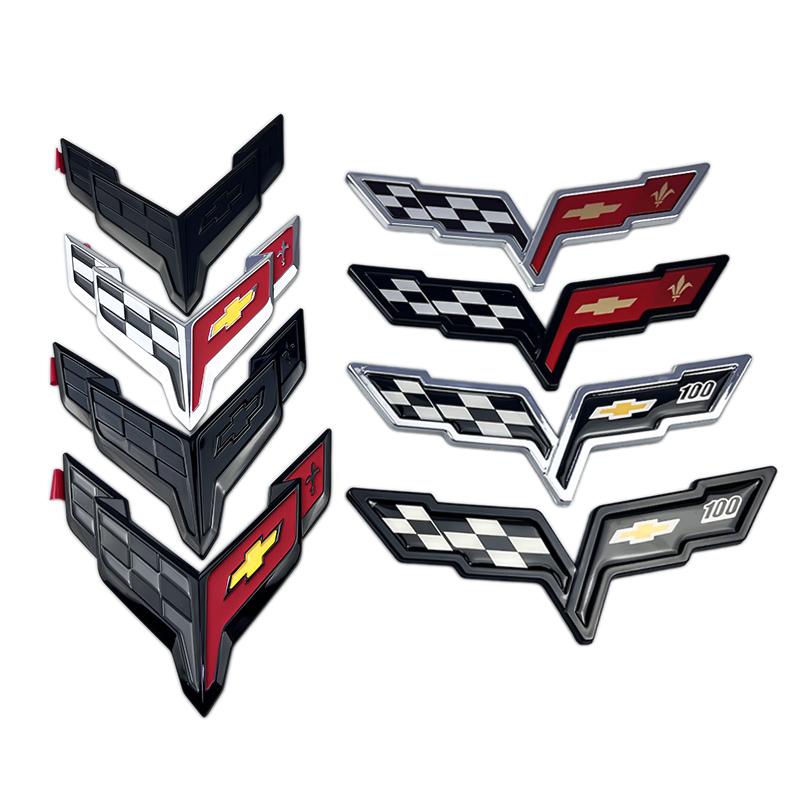 3D ABS Автомобильный Значок Для Chevrolet Corvette C5 C6 C7 C8 Задний Багажник Передний Капот Наклейка Заменяющий Значок Внешнее Украшение