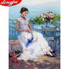 5d Алмазная картина Полный квадратный дрель Девушка Декор для дома Цветочная мозаика Изображение