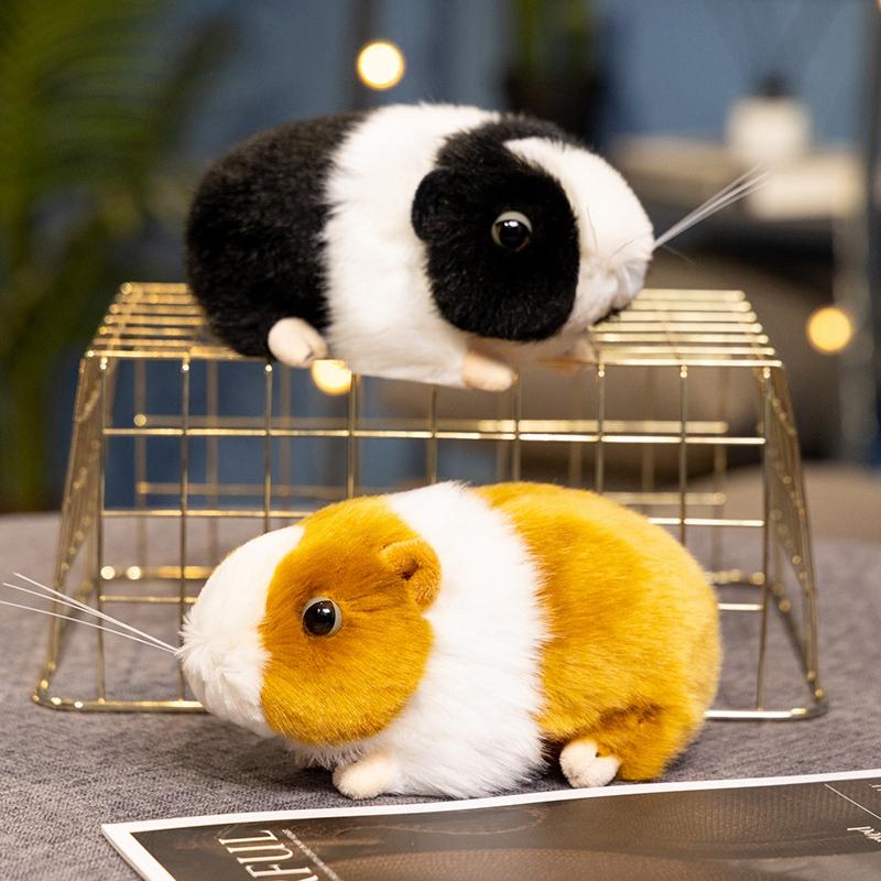 Mini Fur Guinea Pig Plush Doll Pillow Creative Capybara Hamster Stuffed Toy Simulation Animal Figurine Home Decor Birthday Gift
