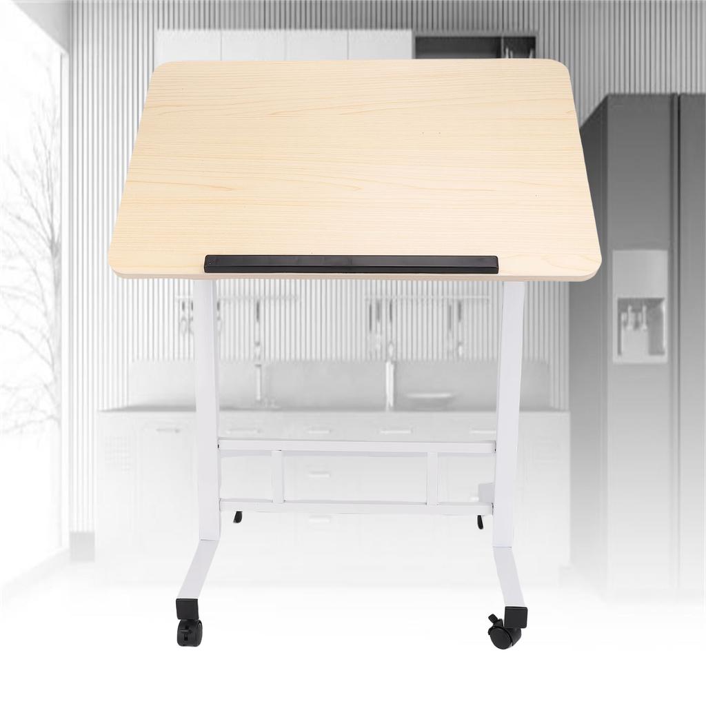 Mobile Standing Desk with Wheels Height Adjustment Folding Portable Rolling Laptop Desk for Home Bedside  