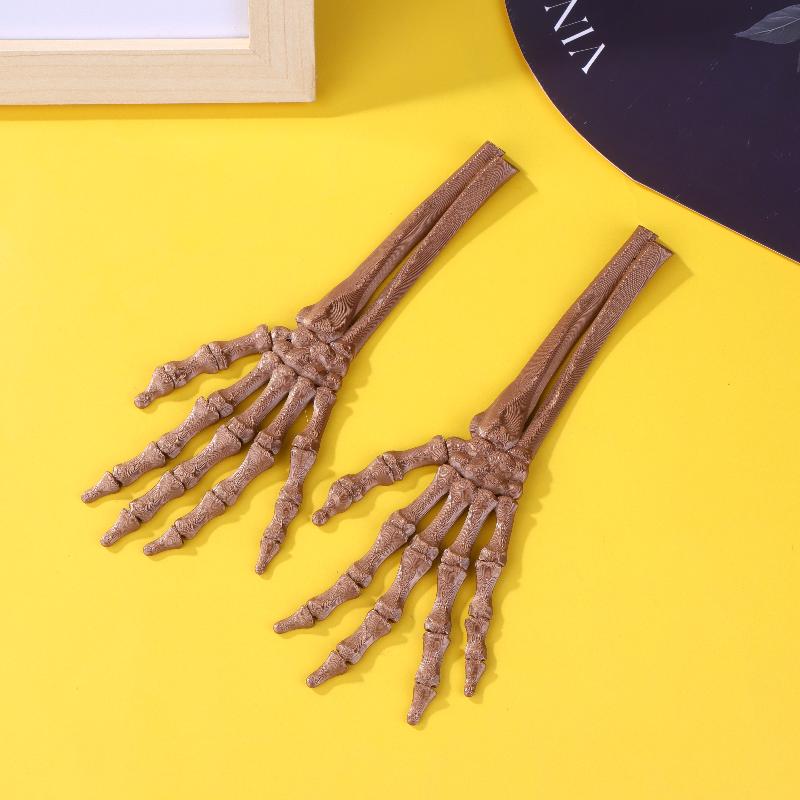 2Pcs 3D Printed Plastic Scary Decoration Halloween Skeleton Hand Prop For Haunted House Horror Party Table Display Ghost