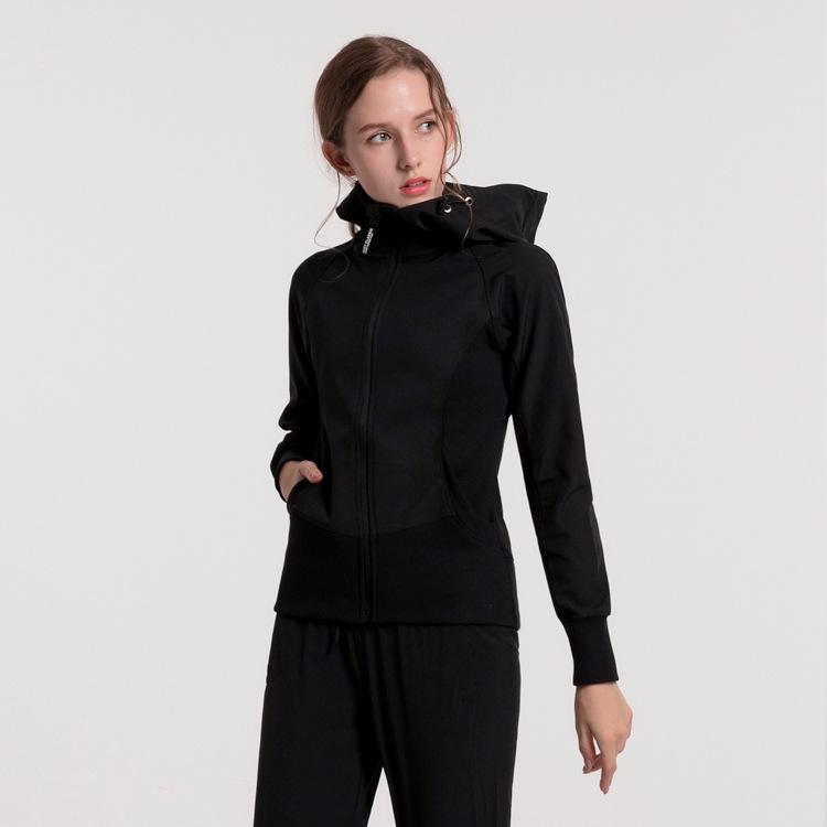 Женский кардиган с капюшоном приталенного кроя, куртка для йоги на осень/зиму