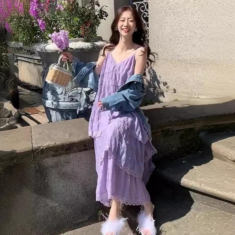 Летнее кружевное многослойное платье с рюшами на подтяжках, новое модное женское белое пляжное длинное платье трапециевидной формы для отдыха, новые женские элегантные плиссированные платья 798