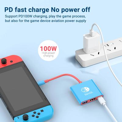 Портативная док-станция для Switch, хаб TYPE C с HDMI, USB 3.0, компактный дизайн, простая настройка, идеально подходит для путешествий и игр