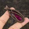 Подвеска из натурального драгоценного камня рубин ручной работы из медной проволоки 2,64 дюйма Z7t50