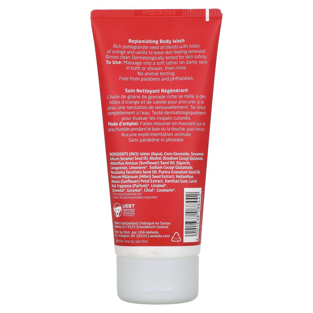 Weleda Pomegranate Cream Body Wash, 7.2 Oz (204 G)