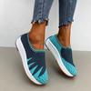Rimocy Spring Autumn Flat Platform Shoes For Women Breathable Mesh Slip On Flats Woman Striped Knitted Casual Shoes Plus Size 43