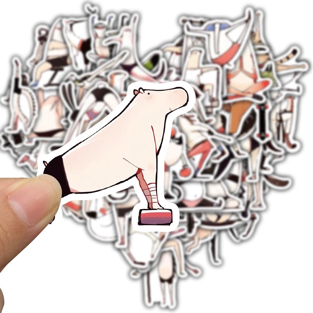 50pcs Fantasy Fitness Character Stickers Laptop Water Luggage Notebook Phone Aesthetic Home Skateboard Phone Vinyl Decals Sticke
