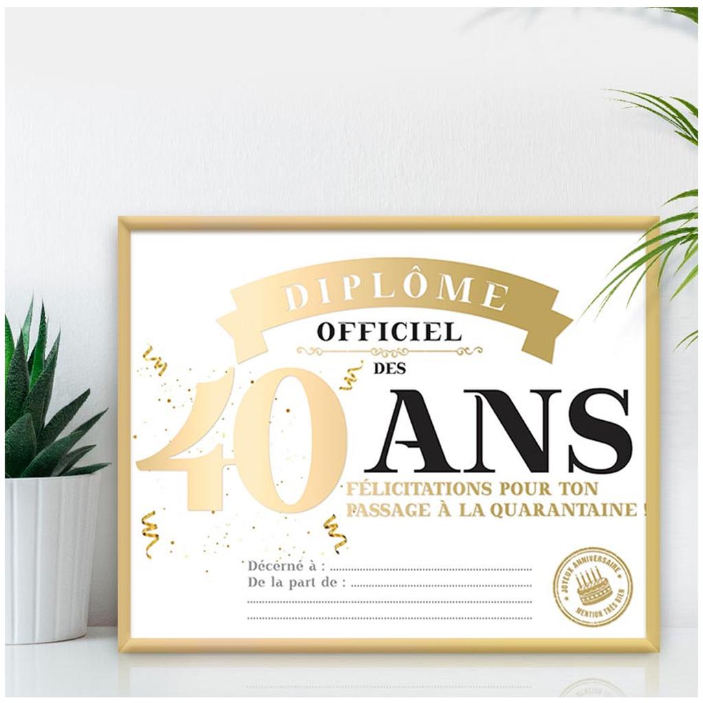Les Trésors De Lily [A3653] - Официальная золотая рамка для диплома «40 лет» - 25х20 см.