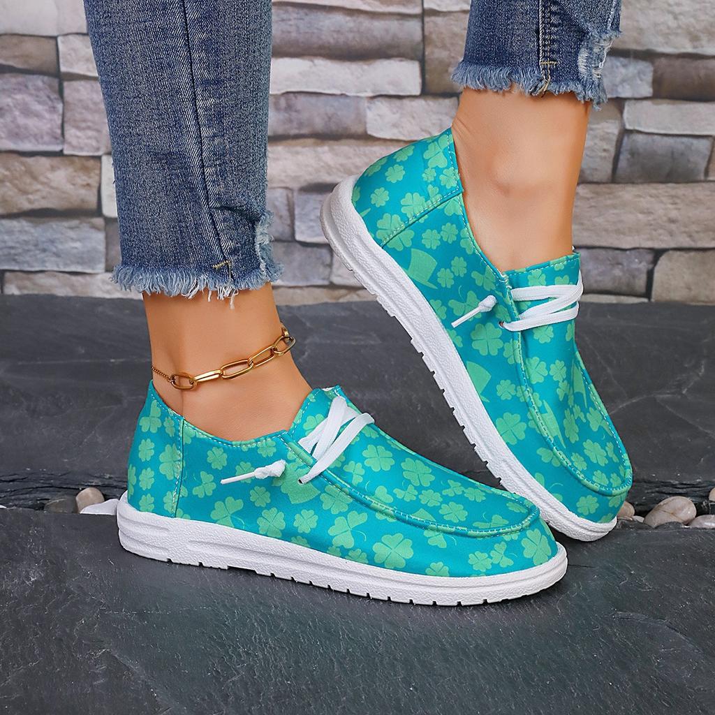 Canvas Women Shoes Women's Printed Colorful Flat Bottomed Casual Shoes