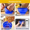 Silicone Popcorn Maker, Microwave Popcorn Popper, Collapsible Microwave Popcorn Maker Bowl, Heat-Resistant, Easy to Clean, Dishwasher Safe-Blue