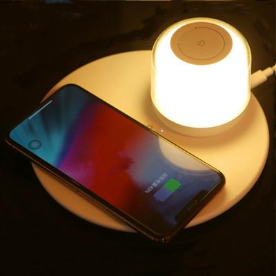 Светодиодная лампа с беспроводным зарядным устройством для iPhone Samsung Huawei, беспроводное зарядное устройство для смартфонов, настольная лампа, беспроводная зарядная панель